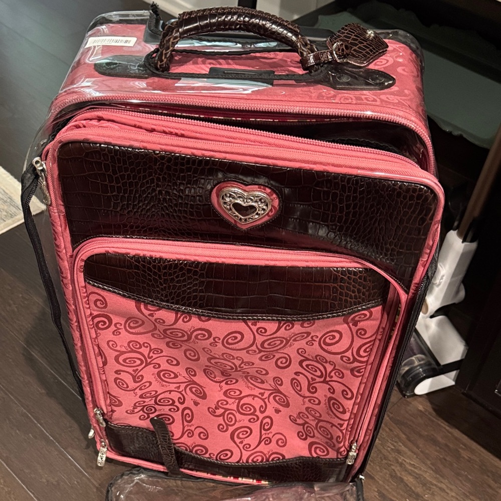 Stylish Pink and Brown Women's suitcase